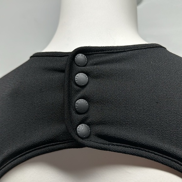 Rag And Bone Allison Open Back Mini Short Dress 3/4 Sleeve Snap Neck Black Small - Picture 6 of 12